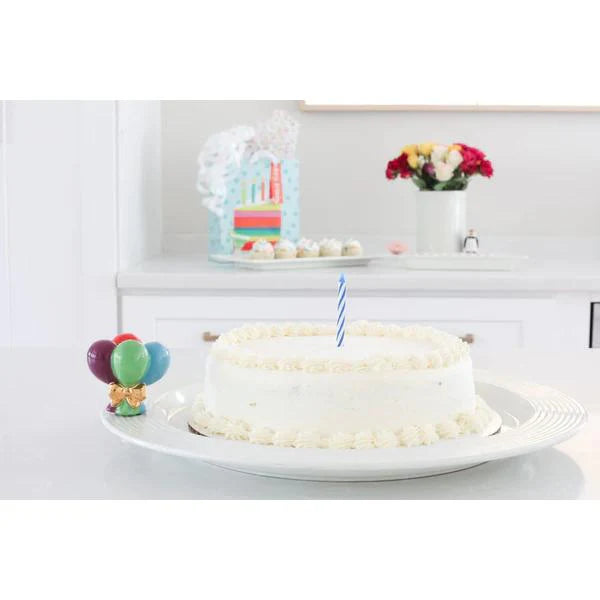 Pinstripe Round Serving Platter 13.5" (White) - Nora Fleming