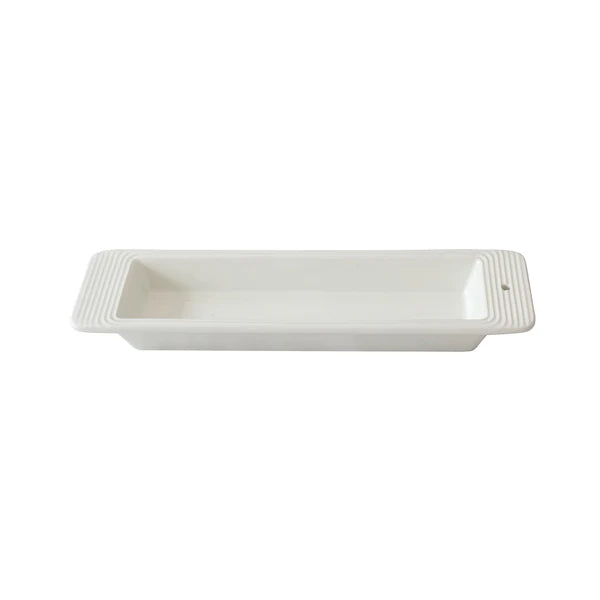 Pinstripes Cracker Tray (White) - Nora Fleming