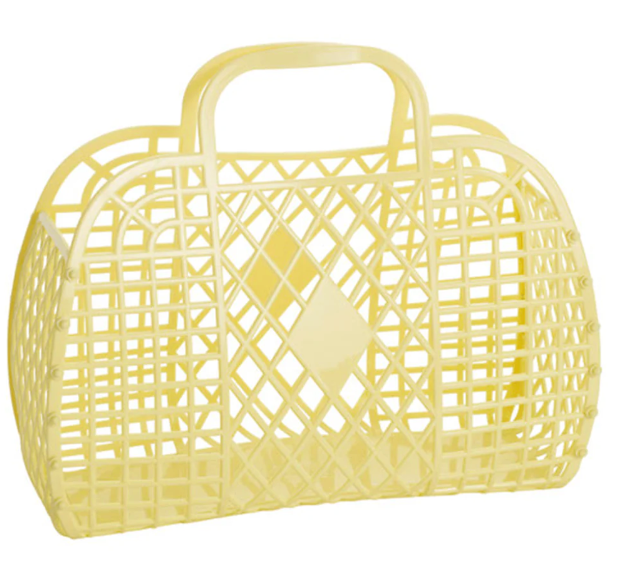 Large Yellow Retro Basket Jelly Bag - Sun Jellies