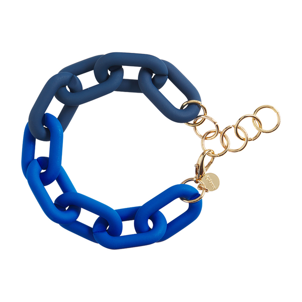 Navy Blue and Royal Blue Link Bracelet - mudpie