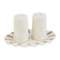 Happy Salt and Pepper Shaker Set with Ceramic Ruffle Base - mudpie