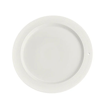 Pinstripe Round Serving Platter 13.5" (White) - Nora Fleming