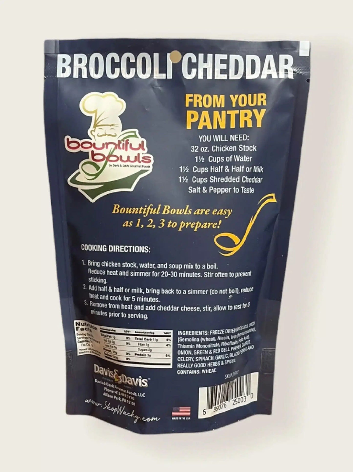 Broccoli Cheddar Soup Mix (NET WT 5 OZ) - Davis & Davis Gourmet Foods