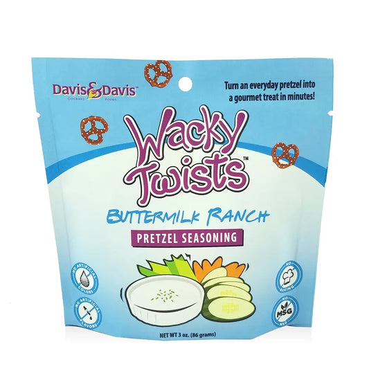 Wacky Twists Buttermilk Ranch Pretzel Seasoning (NET WT 3 OZ) - Davis & Davis Gourmet Foods