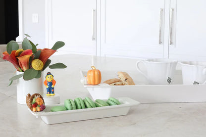 Pinstripes Cracker Tray (White) - Nora Fleming