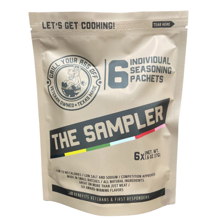 The Sampler - 6 Seasoning Packets - Grill Your Ass Off