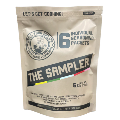 The Sampler - 6 Seasoning Packets - Grill Your Ass Off