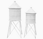 Small Rustic White Silo on a Stand - WT Collections