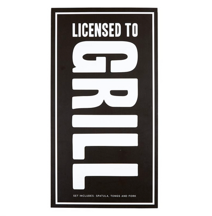 Licensed to Grill - Black BBQ Tools Book Box - Santa Barbara Design Studio