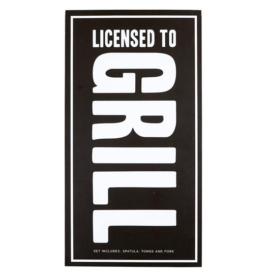 Licensed to Grill - Black BBQ Tools Book Box - Santa Barbara Design Studio