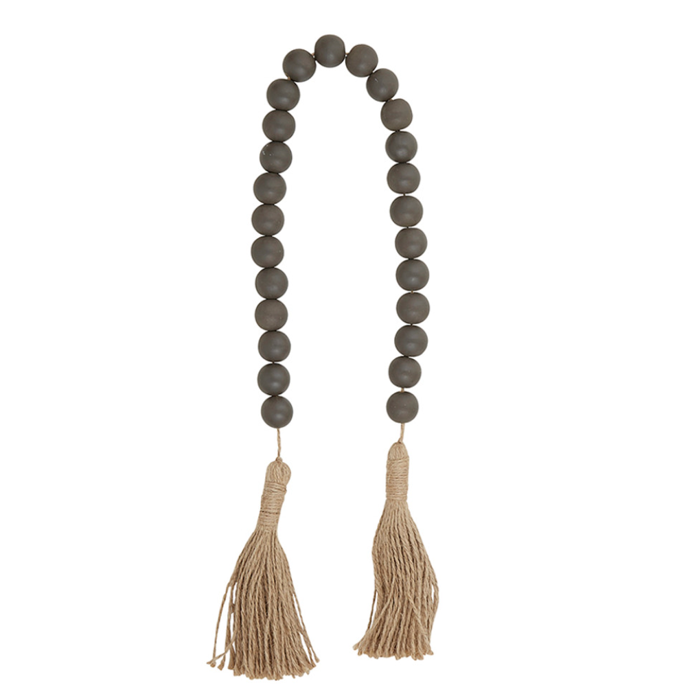 Dark Charcoal with Jute Wood Beads - Santa Barbara Design Studio