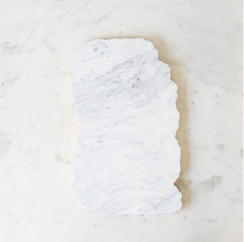 Metz Marble Serving Board 15 x 9 IN (White / Gray) - The Royal Standard
