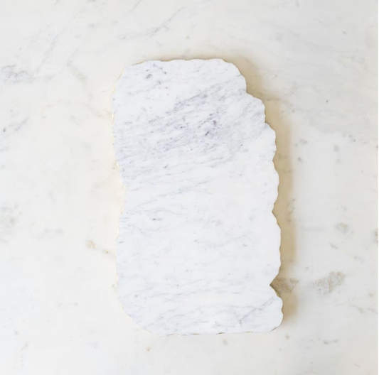 Metz Marble Serving Board 15 x 9 IN (White / Gray) - The Royal Standard