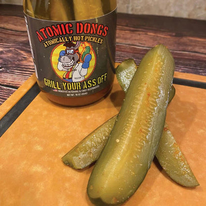 Atomic Dongs Hot Pickles (16 OZ) - Grill Your Ass Off