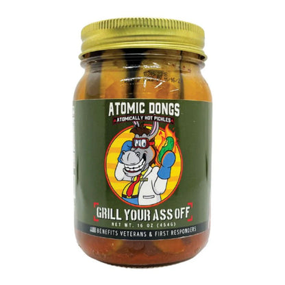 Atomic Dongs Hot Pickles (16 OZ) - Grill Your Ass Off