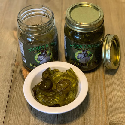 Donkey Dongs Sweet Fire Pickles (16 OZ) - Grill Your Ass Off