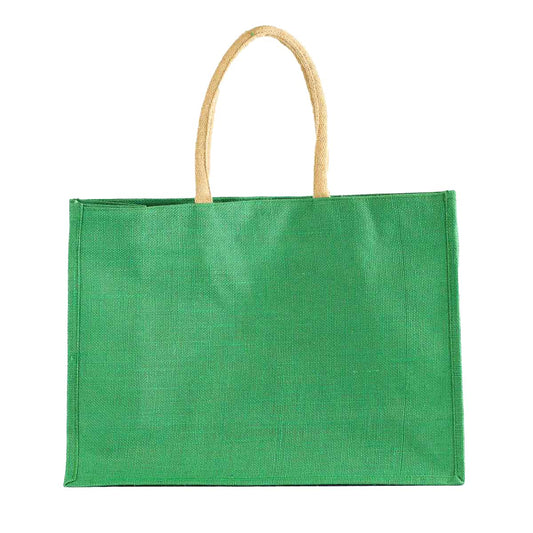 Jute Pocket Tote (Green) - 19 x 14 x 7.5 IN - The Royal Standard