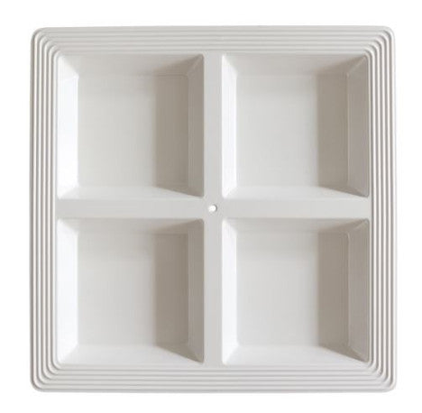 Pinstripes Melamine Square Sectional Server (White) - Nora Fleming