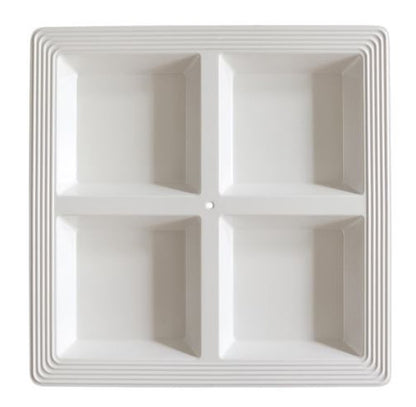 Pinstripes Melamine Square Sectional Server (White) - Nora Fleming