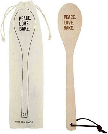 Peace Love Bake - Wooden Cooking Spoon - Santa Barbara Design Studio