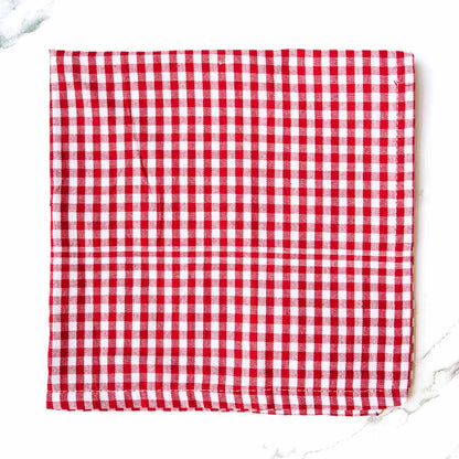 Gingham Napkin Cloth (Red / White) - The Royal Standard