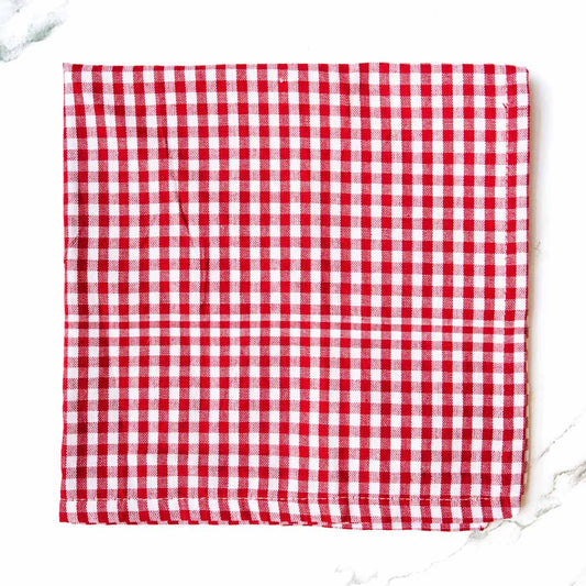 Gingham Napkin Cloth (Red / White) - The Royal Standard