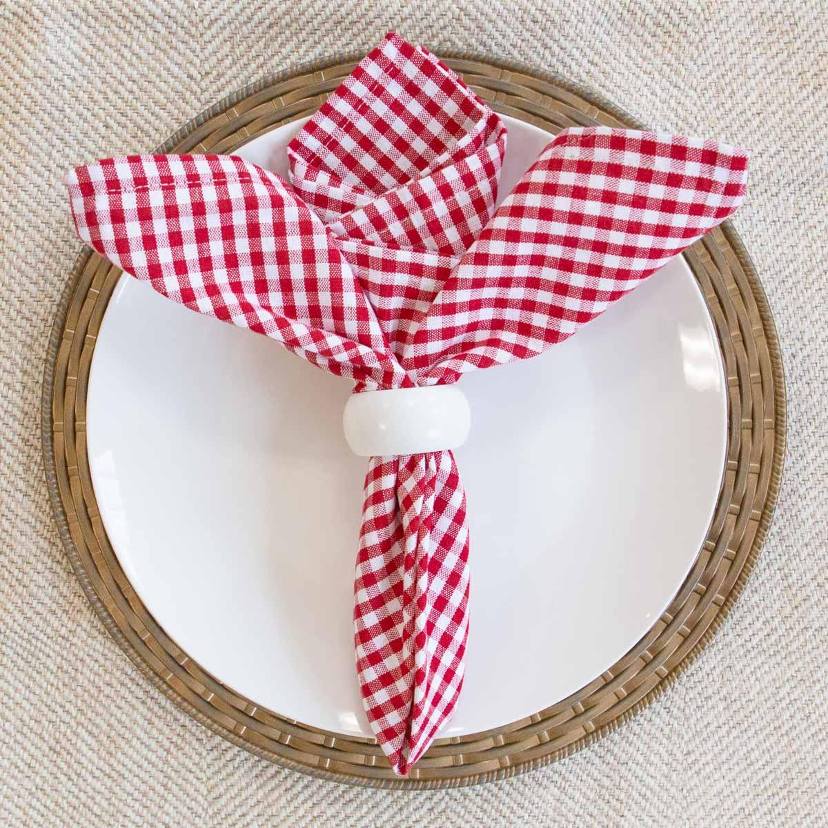 Gingham Napkin Cloth (Red / White) - The Royal Standard