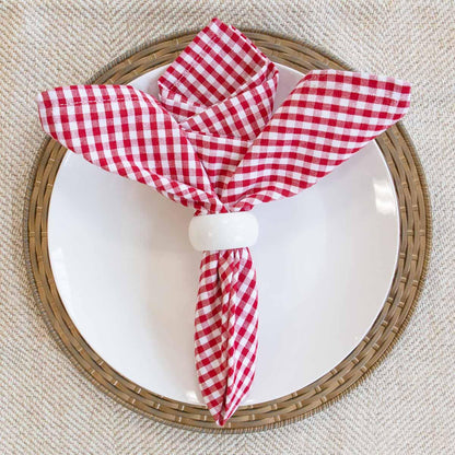 Gingham Napkin Cloth (Red / White) - The Royal Standard