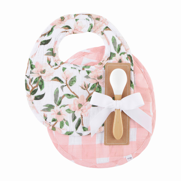Magnolia Bib and Spoon Set - mudpie