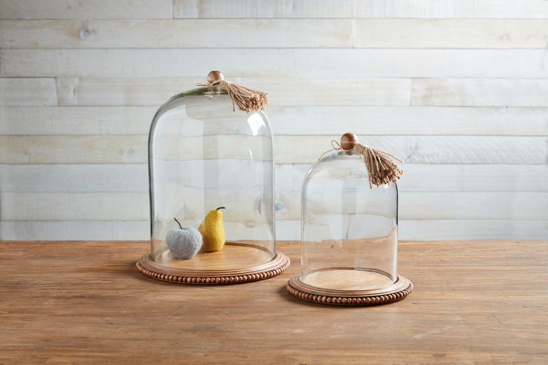 Small Wood and Glass Cloche Set - mudpie