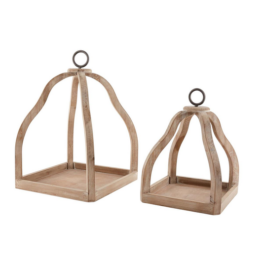 Small Pine Wood Lantern - mudpie