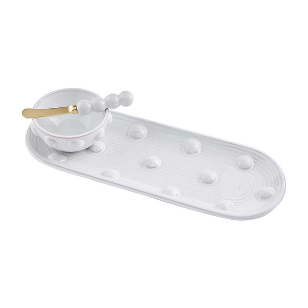 Dotted Serving Tray and Dip Set - mudpie