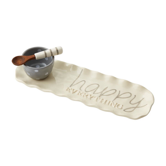 Happy Ruffle Serving Tray and Dip Set - mudpie