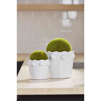 Small Moss Beaded Pot - mudpie