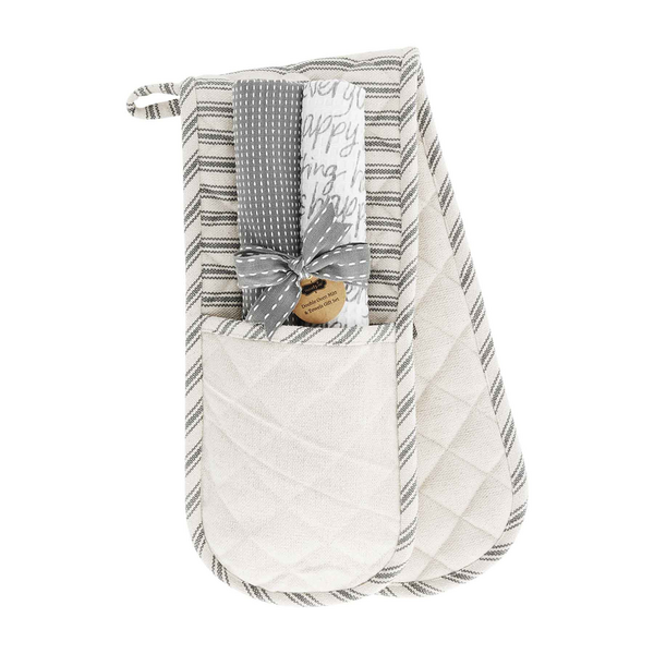 Happy Double Oven Mitt Set - mudpie