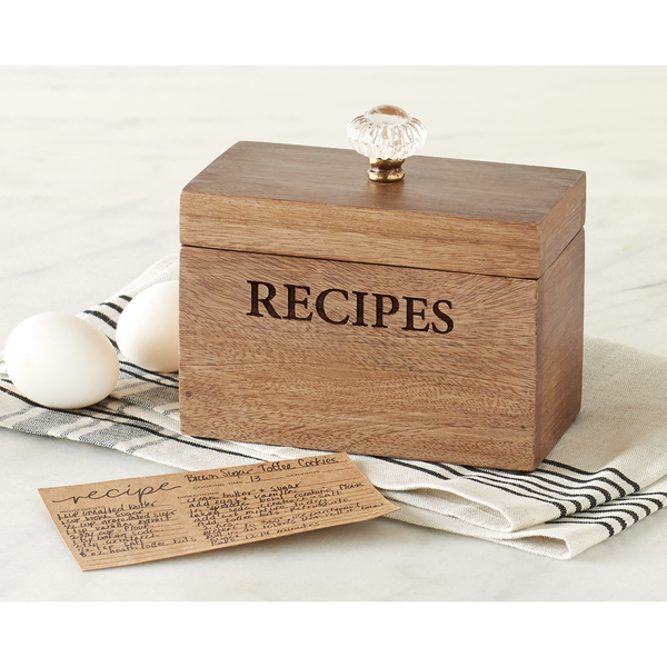 Rustic Wood Recipe Box - mudpie