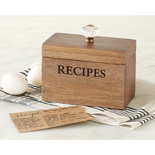 Rustic Wood Recipe Box - mudpie