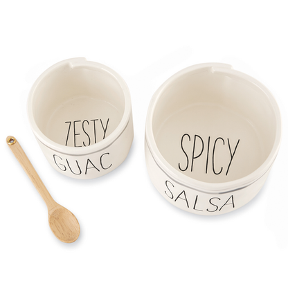 Bistro Salsa and Guac Bowl Set - mudpie